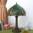Tiffany Lamp Dragonfly Stained Glass Table 12x12x18 Inches