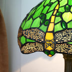 Tiffany Lamp Dragonfly Stained Glass Table 12x12x18 Inches