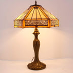 Tiffany Lamp Hexagon Stained Glass Mission Style End