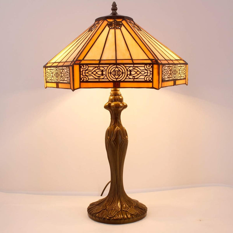 Tiffany Lamp Hexagon Stained Glass Mission Style End