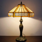 Tiffany Lamp Hexagon Stained Glass Mission Style End