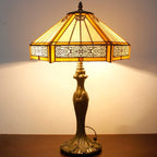 Tiffany Lamp Hexagon Stained Glass Mission Style End