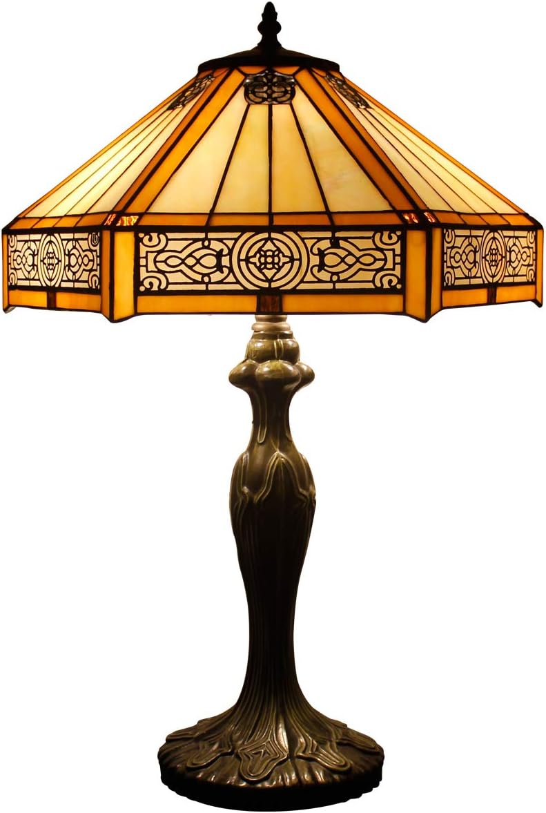 Tiffany Lamp Hexagon Stained Glass Mission Style End