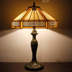 Tiffany Lamp Hexagon Stained Glass Mission Style End