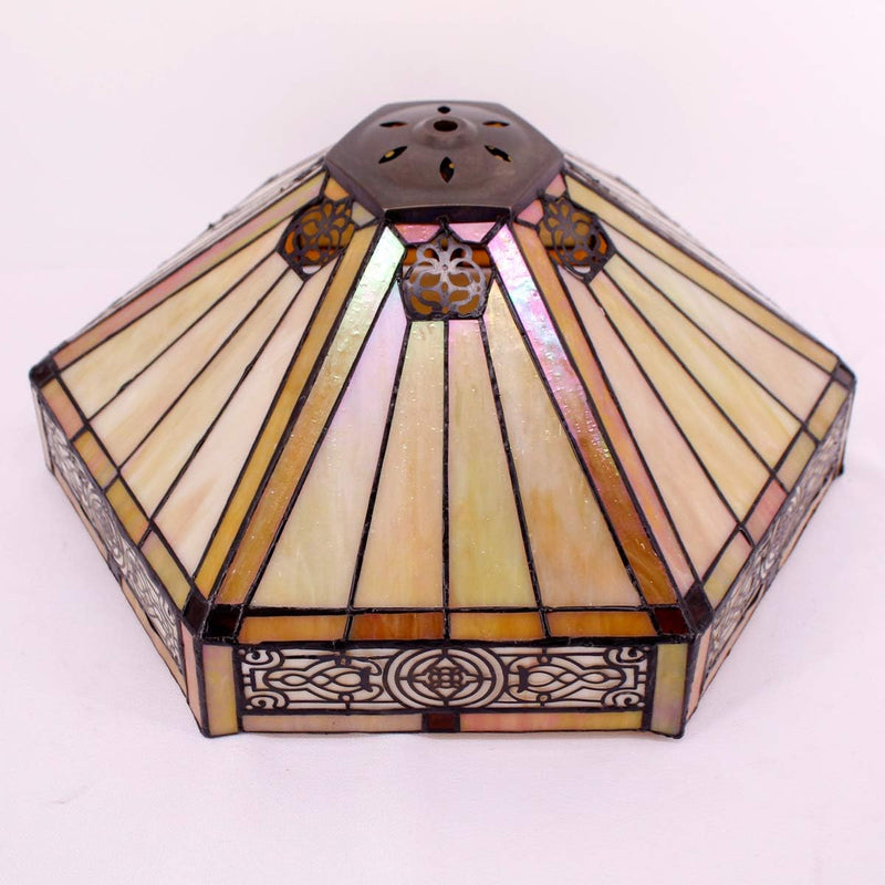 Tiffany Lamp Hexagon Stained Glass Mission Style End