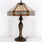 Tiffany Lamp Hexagon Stained Glass Mission Style End