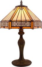 Tiffany Lamp Hexagon Stained Glass Mission Style Table