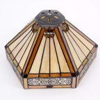 Tiffany Lamp Hexagon Stained Glass Mission Style Table