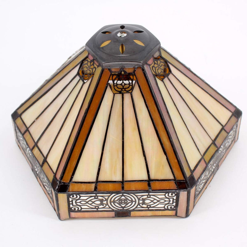 Tiffany Lamp Hexagon Stained Glass Mission Style Table