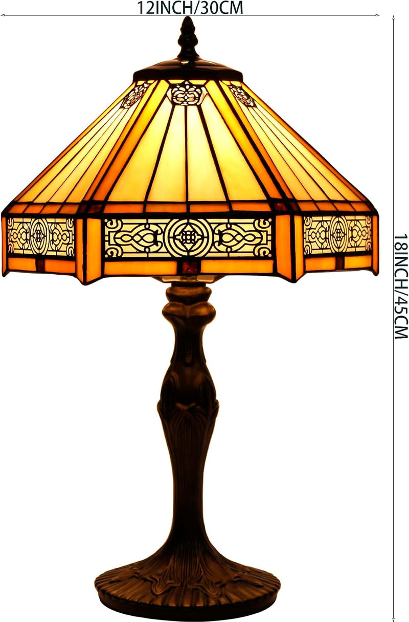 Tiffany Lamp Hexagon Stained Glass Mission Style Table