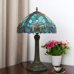 Tiffany Lamp Liaison Style Stained Glass Table W12h18