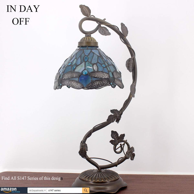Tiffany Lamp Sea Stained Glass Dragonfly Style Desk