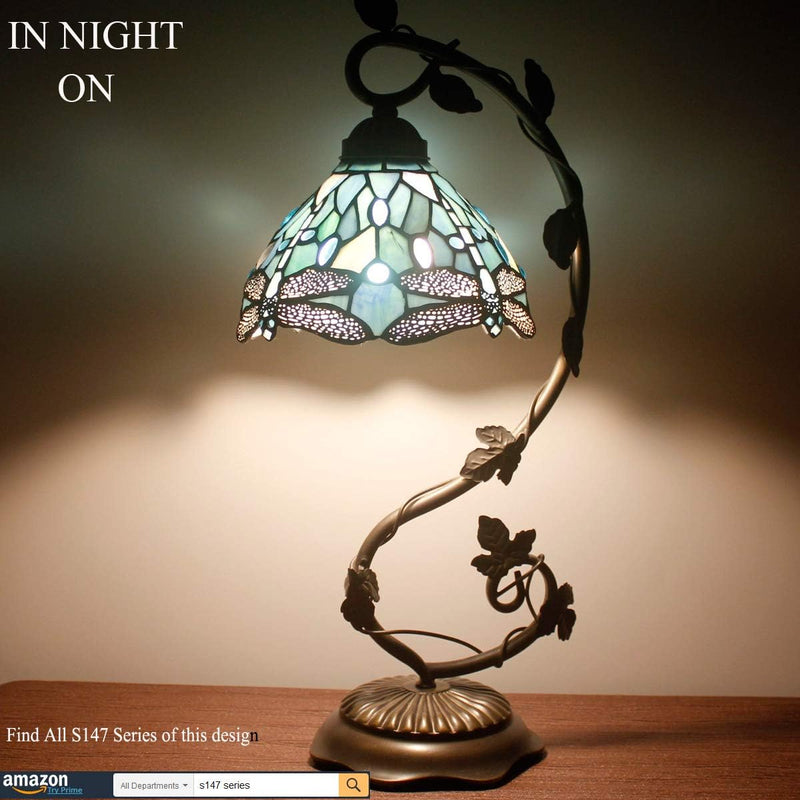 Tiffany Lamp Sea Stained Glass Dragonfly Style Desk
