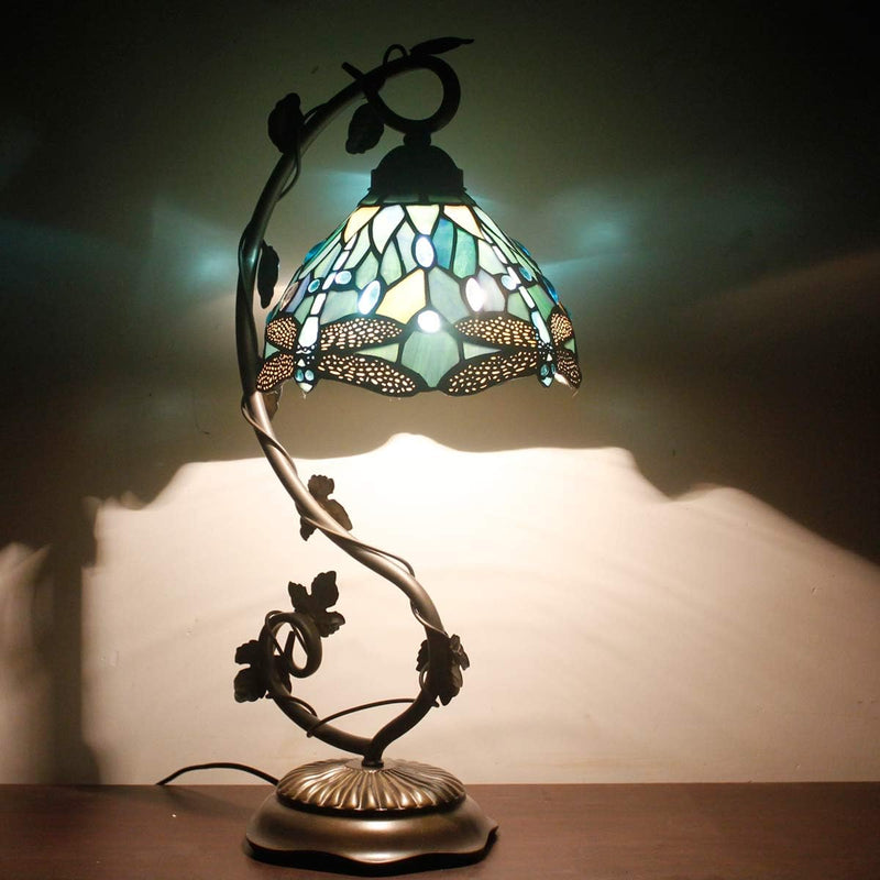 Tiffany Lamp Sea Stained Glass Dragonfly Style Desk