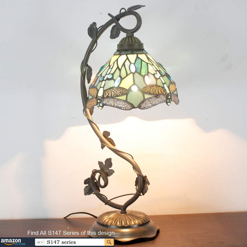 Tiffany Lamp Sea Stained Glass Dragonfly Style Desk