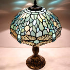 Tiffany Lamp Sea Stained Glass Table 12x12x18 Inches