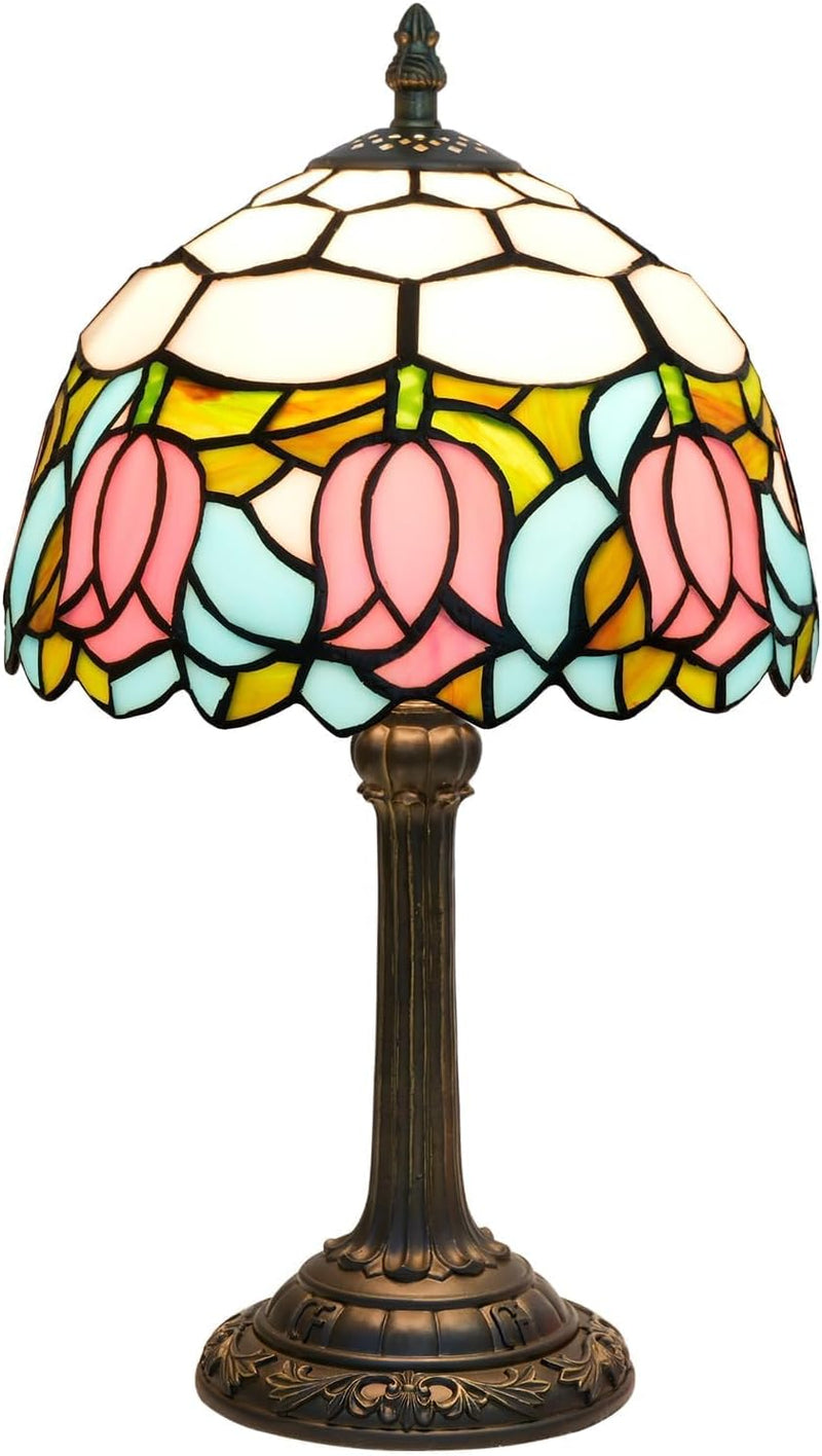 Tiffany Lamp Stained Glass Table Tulip Small Bedside