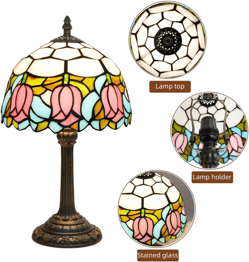 Tiffany Lamp Stained Glass Table Tulip Small Bedside