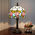 Tiffany Lamp Stained Glass 8x8x14 Inches Small Bedside