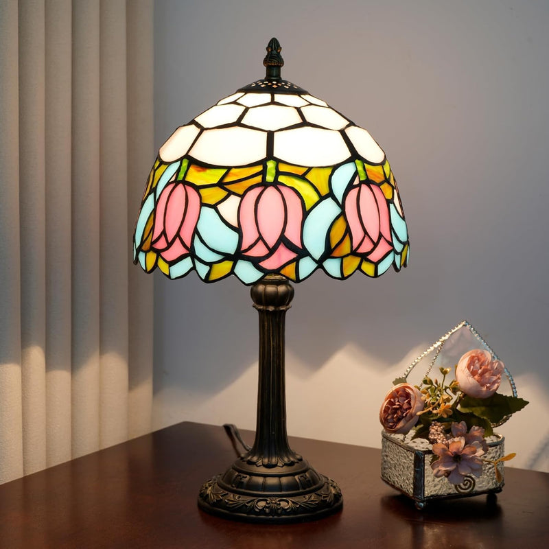 Tiffany Lamp Stained Glass Table Tulip Small Bedside