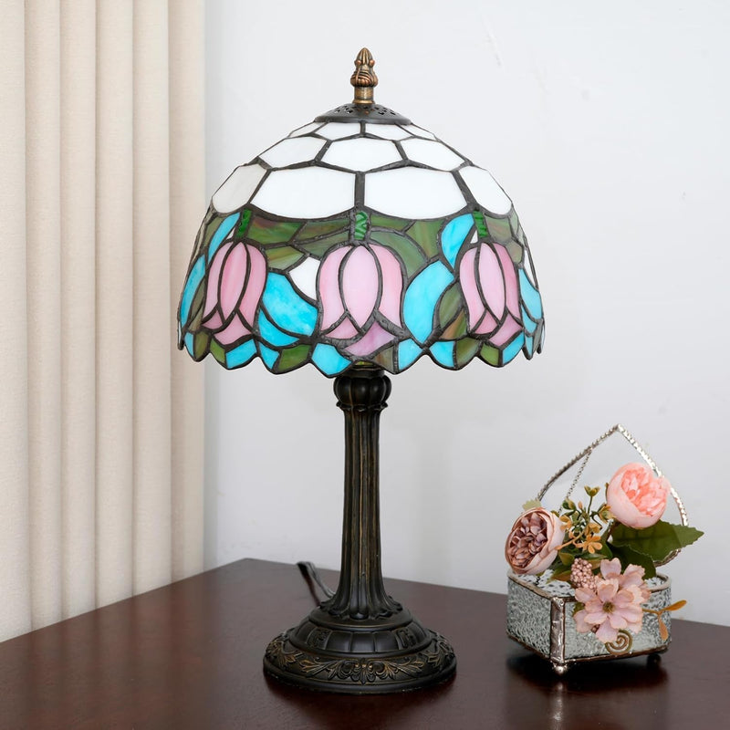 Tiffany Lamp Stained Glass Table Tulip Small Bedside