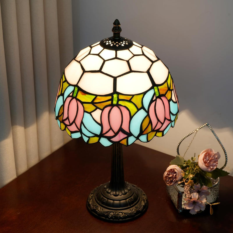 Tiffany Lamp Stained Glass Table Tulip Small Bedside