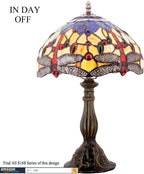 Tiffany Lamp Stained Glass Bedside Table Dragonfly Style