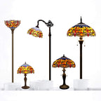 Tiffany Lamp Stained Glass Bedside Table Dragonfly Style