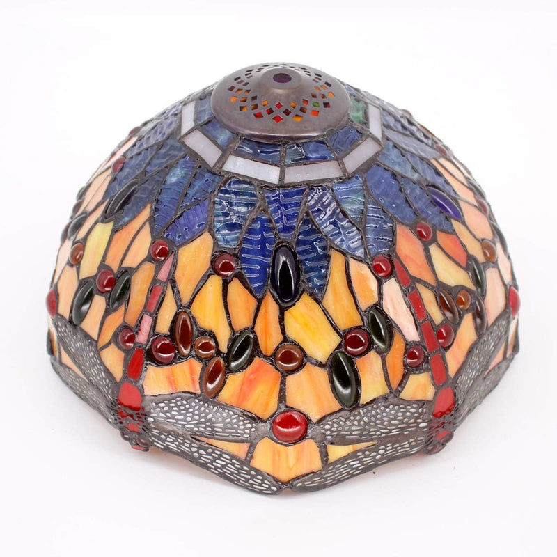 Tiffany Lamp Stained Glass Bedside Table Dragonfly Style