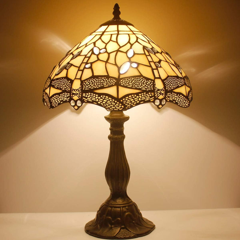 Tiffany Lamp Stained Glass Dragonfly Bedside Table Desk