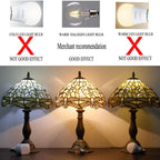 Tiffany Lamp Stained Glass Dragonfly Bedside Table Desk