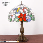 Tiffany Lamp Stained Glass Hummingbird Style Bedside Table