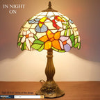 Tiffany Lamp Stained Glass Hummingbird Style Bedside Table