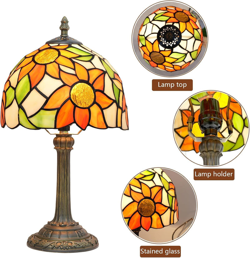 Tiffany Lamp Stained Glass Small Bedside Table Lamps