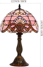 Tiffany Lamp Stained Glass Table 12x12x18 Inch Baroque