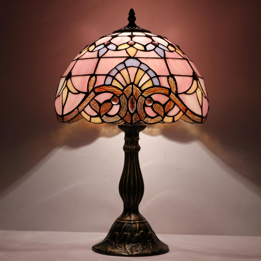 Tiffany Lamp Stained Glass Table 12x12x18 Inch Baroque