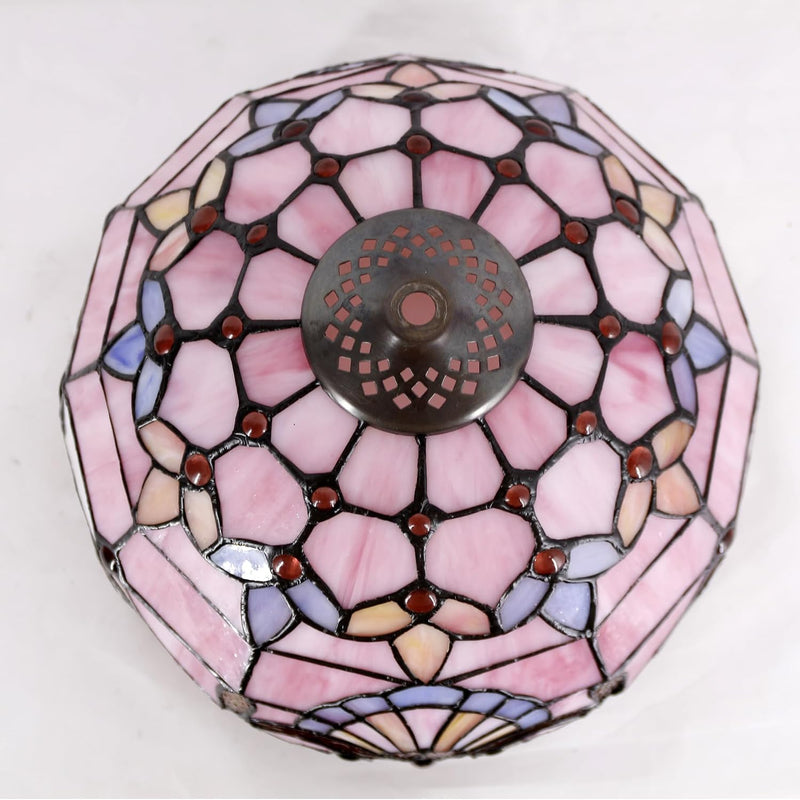 Tiffany Lamp Stained Glass Table 12x12x18 Inch Baroque