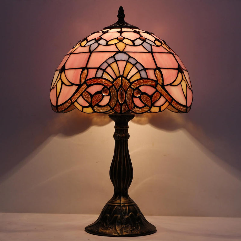 Tiffany Lamp Stained Glass Table 12x12x18 Inch Baroque