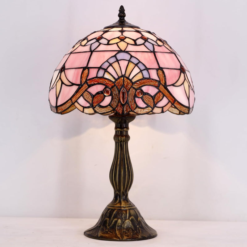 Tiffany Lamp Stained Glass Table 12x12x18 Inch Baroque