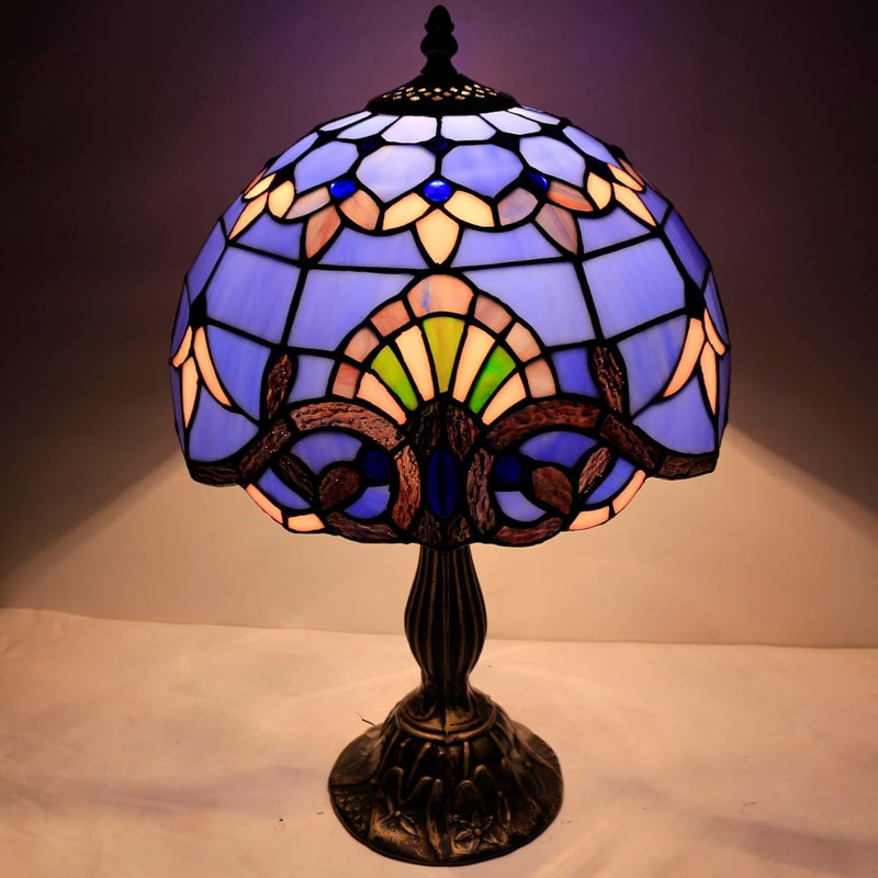 Tiffany Lamp Stained Glass Table 12x12x18 Inches Baroque
