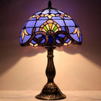 Tiffany Lamp Stained Glass Table 12x12x18 Inches Baroque