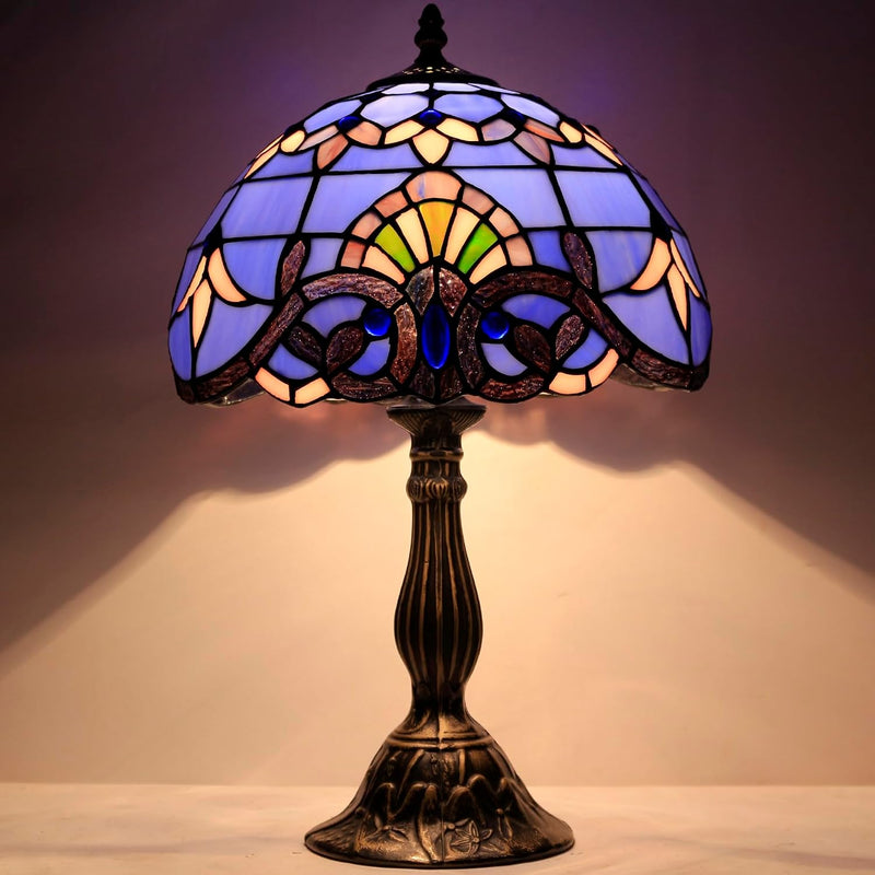 Tiffany Lamp Stained Glass Table 12x12x18 Inches Baroque