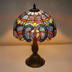 Tiffany Lamp Stained Glass Table 12x12x18 Inches Clouldy