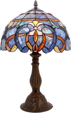 Tiffany Lamp Stained Glass Table 12x12x18 Inches Clouldy