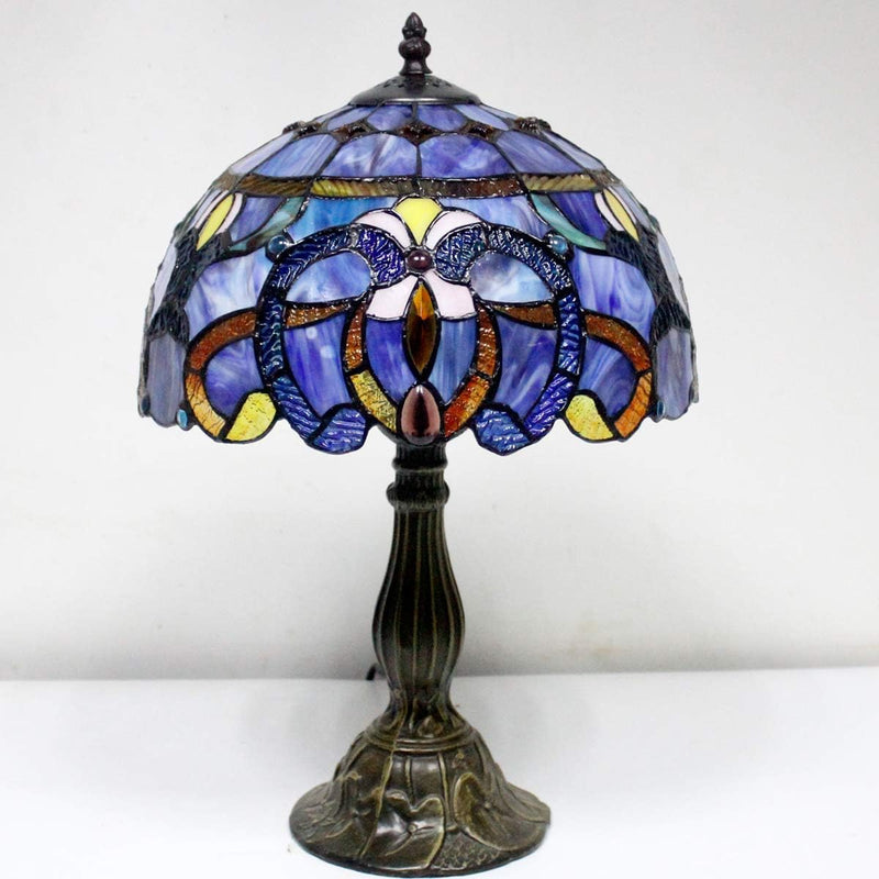 Tiffany Lamp Stained Glass Table 12x12x18 Inches Clouldy