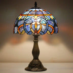 Tiffany Lamp Stained Glass Table 12x12x18 Inches Clouldy