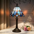 Tiffany Lamp Stained Glass Table 8x8x14 Inches Desk