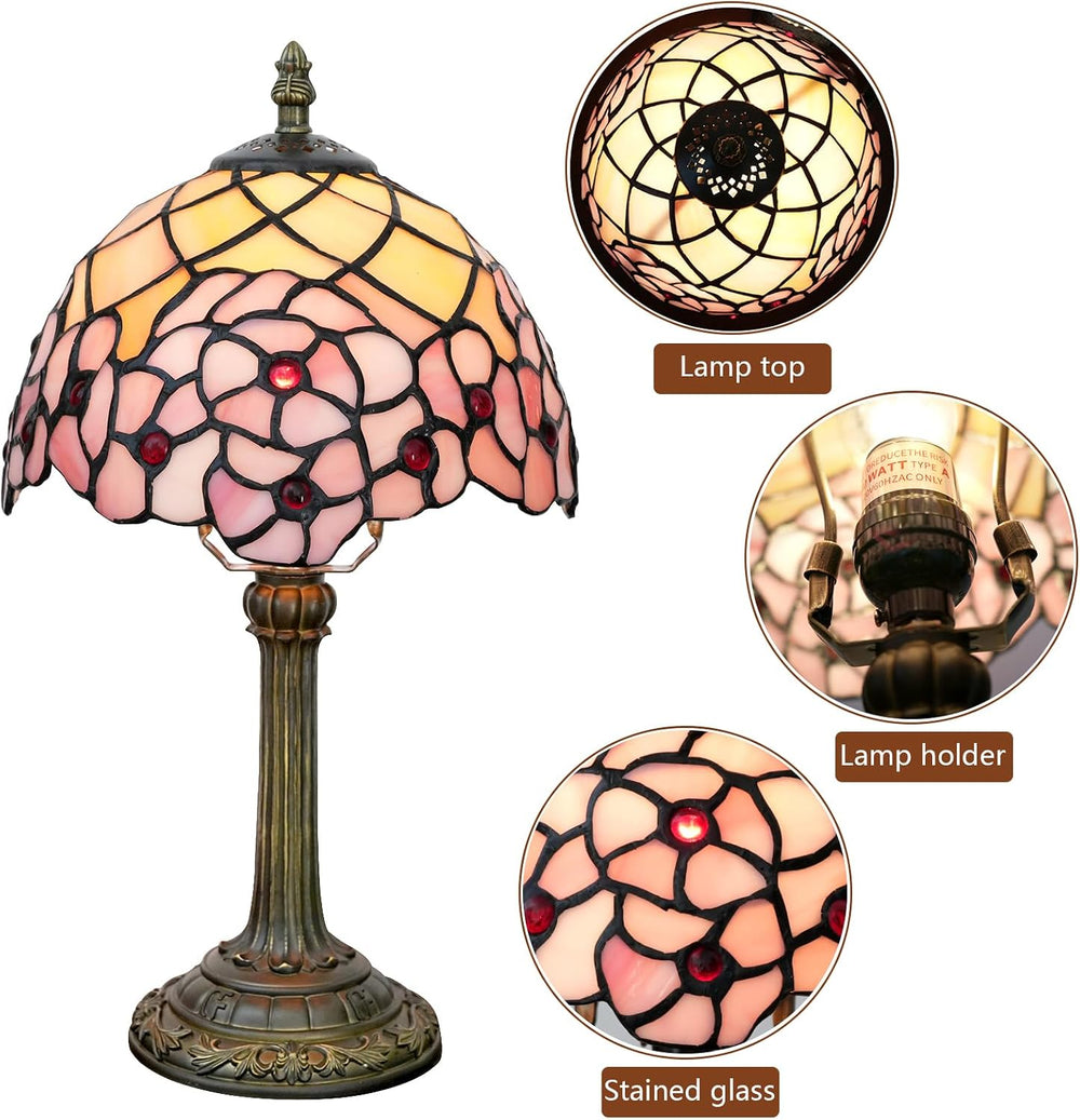 Tiffany Lamp Stained Glass Table 8x8x14 Inches Desk