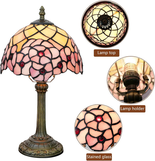 Tiffany Lamp Stained Glass Table 8x8x14 Inches Desk