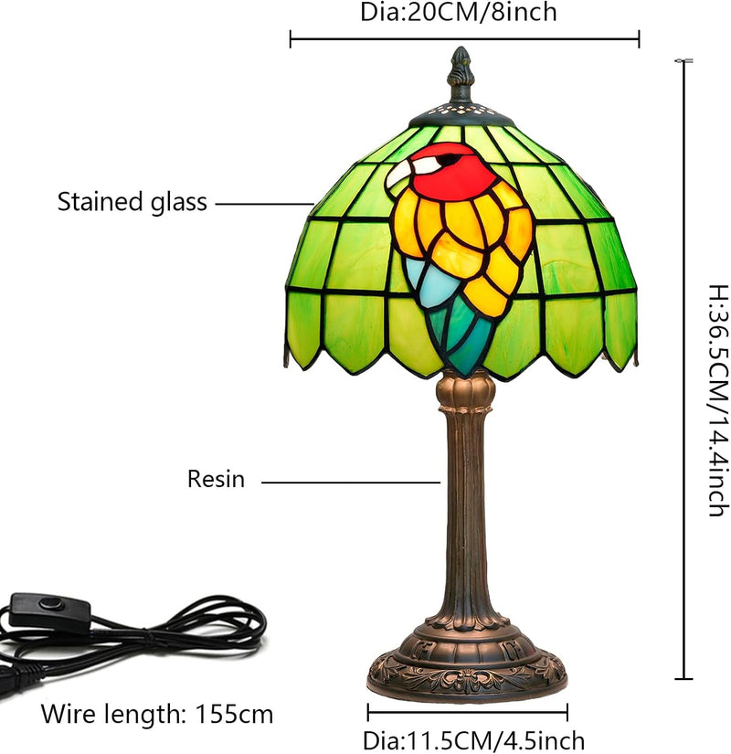 Tiffany Lamp Stained Glass Table Bedroom Bedside Reading